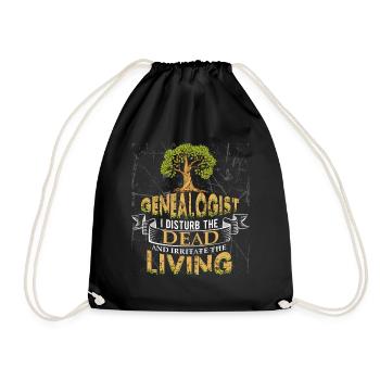Dead disturb Genealoge cooles Geschenk - Turnbeutel - Schwarz - Vorne