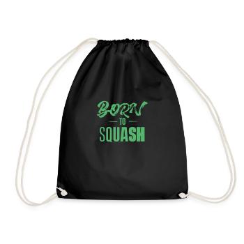 Team Squashspieler Squash Squashen Squashspiel - Turnbeutel - Schwarz - Vorne