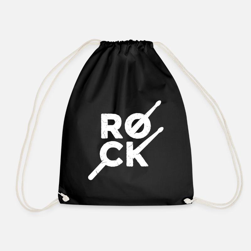 Rock cool motive - Drawstring Bag - black