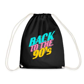 Back to the 90' s - Drawstring Bag - black - Front