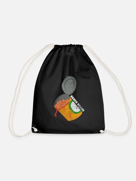 Baked bean gift - Drawstring Bag - black