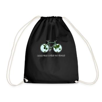 Worldwide Biking - Planet and Bike Bike Velo - Drawstring Bag - black - Front