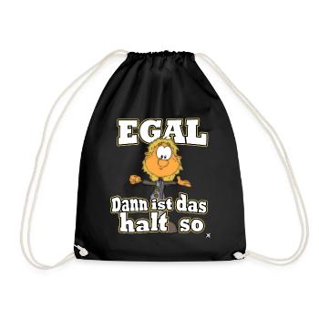 Egal, ist halt so. Lustiges Festival Party Tshirt - Turnbeutel - Schwarz - Vorne
