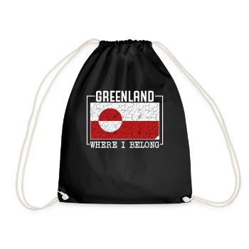 Greenland - Drawstring Bag - black - Front