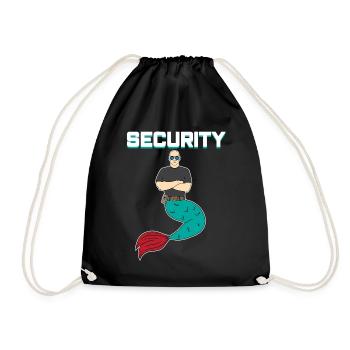 Meerjungfrau Seejungfrau Security Sec Geschenk - Turnbeutel - Schwarz - Vorne