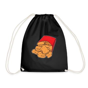 Chicken Nugget Nugget Fast Food Cadeau - Sac de sport léger - noir - Devant