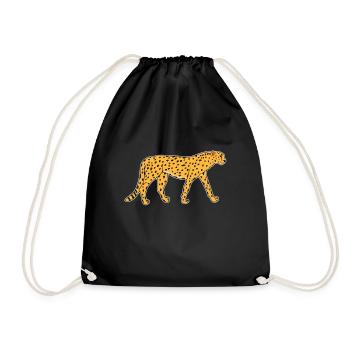 Cheetah Jaguar Leopard Predator Animal Gift - Drawstring Bag - black - Front