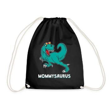 Dinosaur Dino T-Rex Mom Mother Mom Gift - Drawstring Bag - black - Front