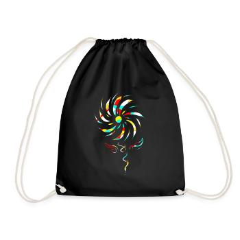 Bunte Windblume - Turnbeutel - Schwarz - Vorne