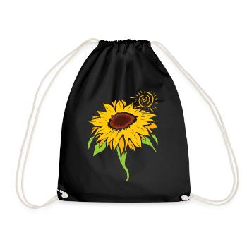 Sonnenblume - Turnbeutel - Schwarz - Vorne