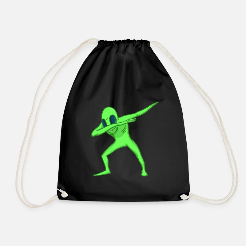 Dab alien alien - Drawstring Bag - black