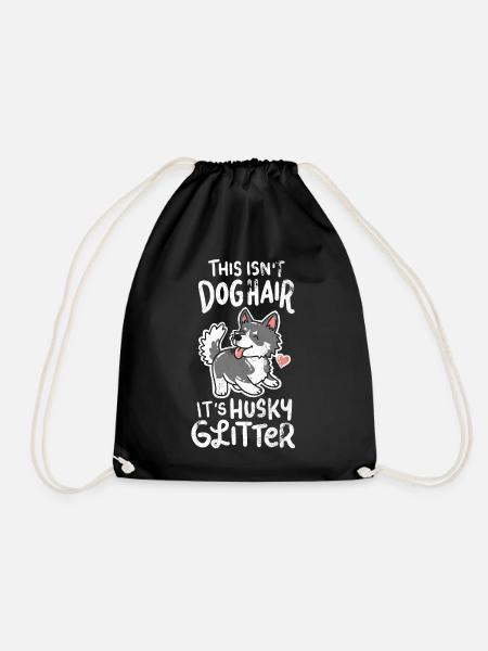 Siberian Husky - Drawstring Bag - black