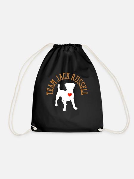 Jack Russell - Drawstring Bag - black