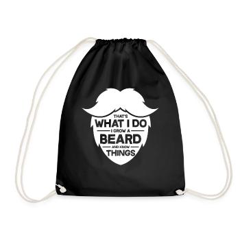 Bart Barbe Barbu Hipster Barbe Cadeau - Sac de sport léger - noir - Devant