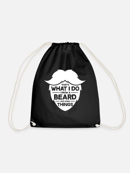 Bart Bärtig Bartträger Hipster Vollbart Geschenk - Turnbeutel - Schwarz