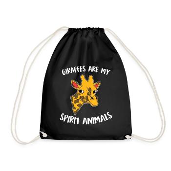 Girafe Drôle Doux Amour des animaux Cadeau - Sac de sport léger - noir - Devant