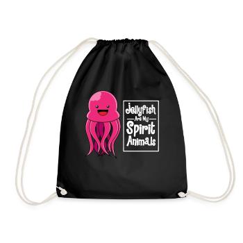 Qualle Quallen Süße Meduse Liebhaber Meer Geschenk - Turnbeutel - Schwarz - Vorne