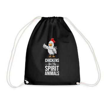 Chicken Whisperer Chicken Farmer Chicken Rooster Gift - Drawstring Bag - black - Front