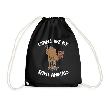 Chameau Chameaux Amour des animaux Amants Cadeau - Sac de sport léger - noir - Devant