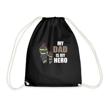 MON PAPA EST MON HERO FIREMAN PAPA HERO - Sac de sport léger - noir - Devant
