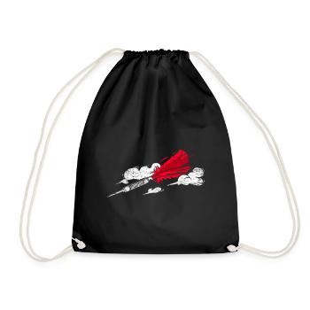 Dart Pfeil Geschenk - Turnbeutel - Schwarz - Vorne