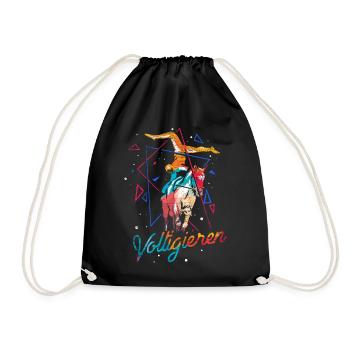 Voltigieren Pferd Geschenk - Turnbeutel - Schwarz - Vorne