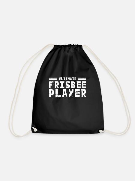 Throw Frisbee Sport Frisbees Frisbee Frisbee Throw - Drawstring Bag - black