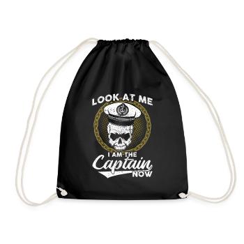 I am the captain now - Drawstring Bag - black - Front