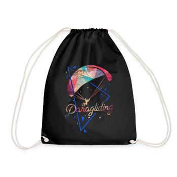 Paragliding polygon gift - Drawstring Bag - black - Front
