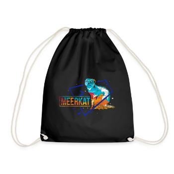 Meerkat polygon gift - Drawstring Bag - black - Front