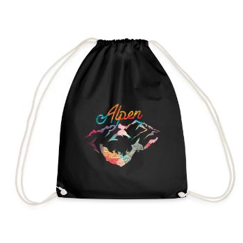 Cadeau polygone Alpes - Sac de sport léger - noir - Devant