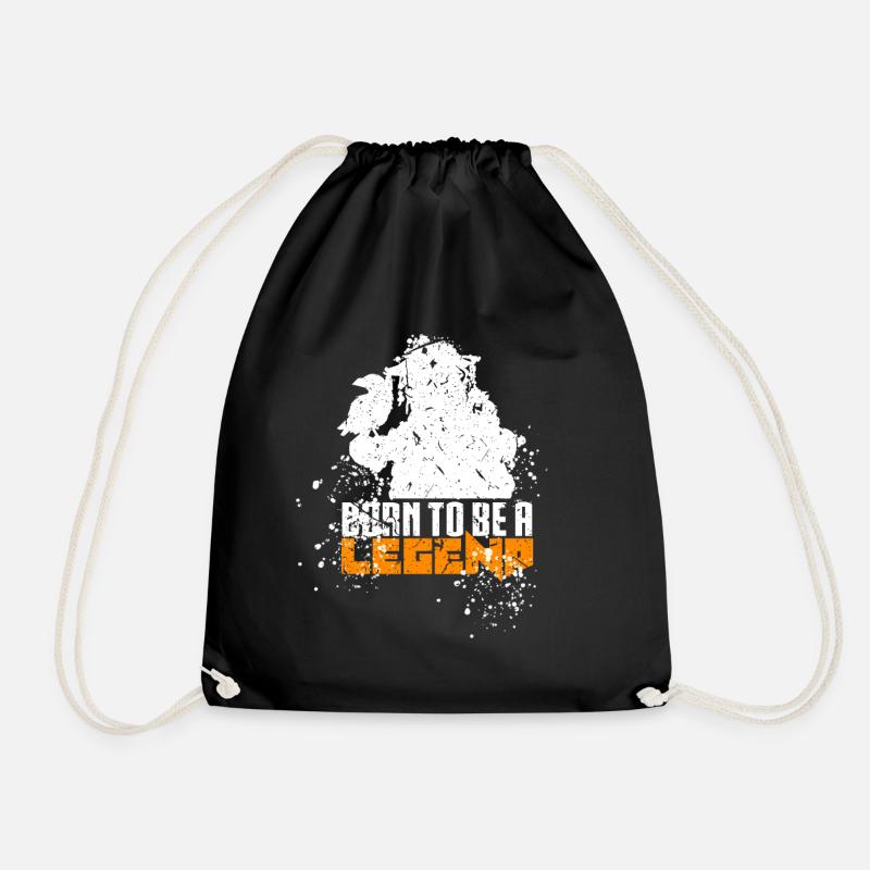 Born to be a legend gift - Drawstring Bag - black