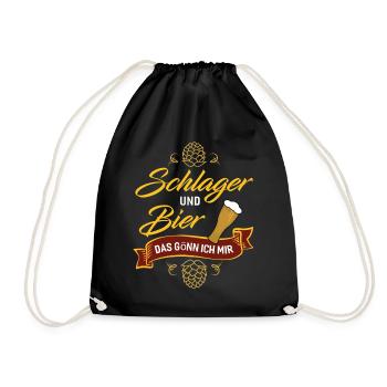 Schlager und Bier das gönn ich mir Mallorca - Turnbeutel - Schwarz - Vorne