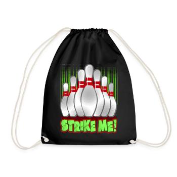 Bowling skittles sport cones - Drawstring Bag - black - Front