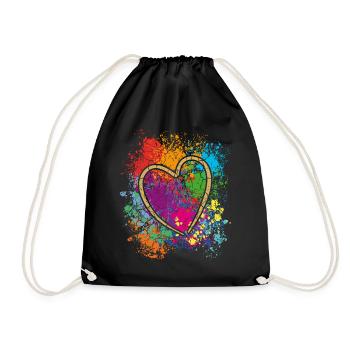 Coeur coloré Art Design Graffiti Look - Sac de sport léger - noir - Devant