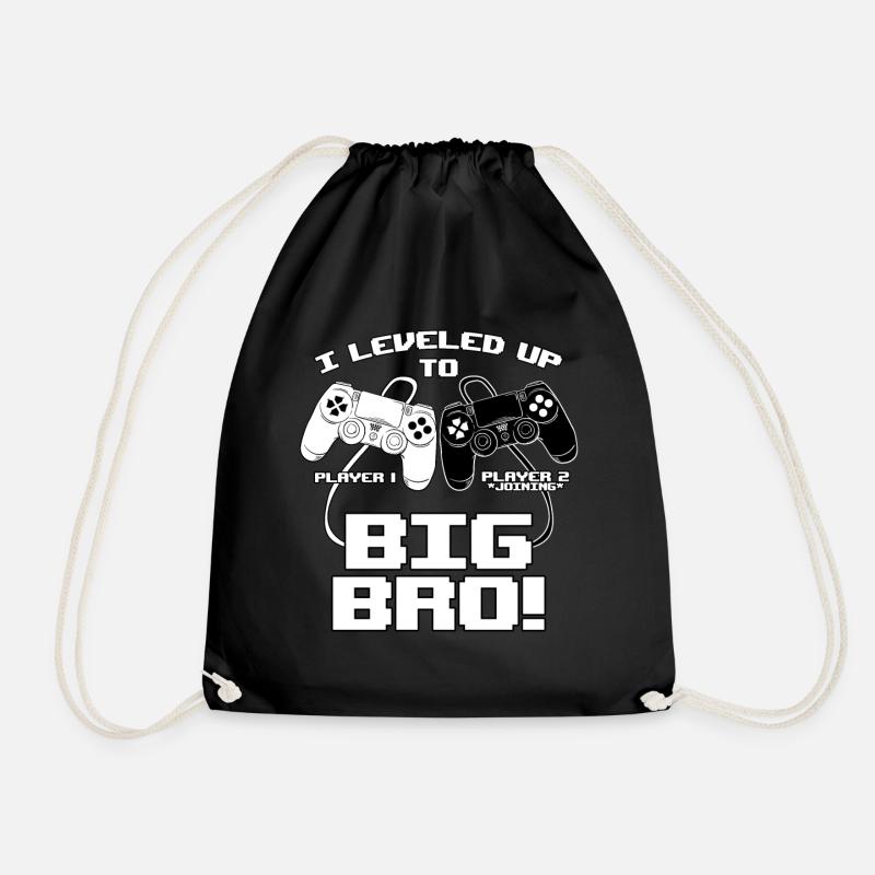I Leveled Up To Big Bro - Turnbeutel - Schwarz