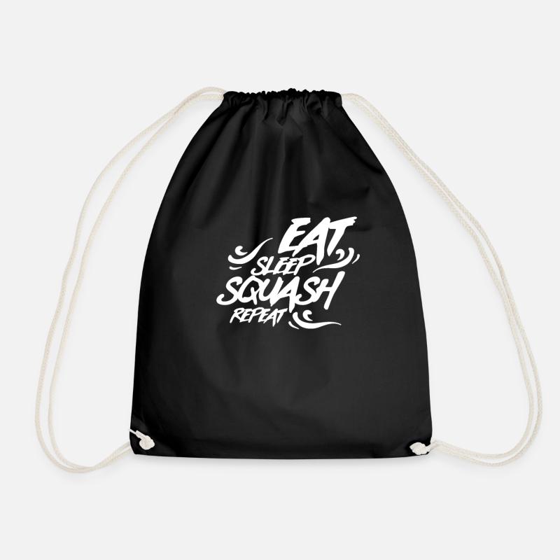 Squash Squash Squash Squash - Drawstring Bag - black