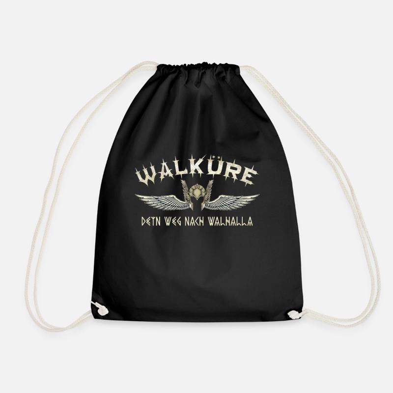 Wikinger Walküre Shirt Dein Weg nach Walhalla Odin - Turnbeutel - Schwarz