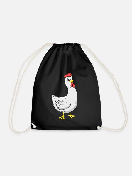 Hahn Huhn Hähnchen Hühnchen Küken - Turnbeutel - Schwarz