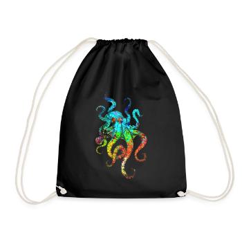 Octopus octopus octopus sea ocean - Drawstring Bag - black - Front