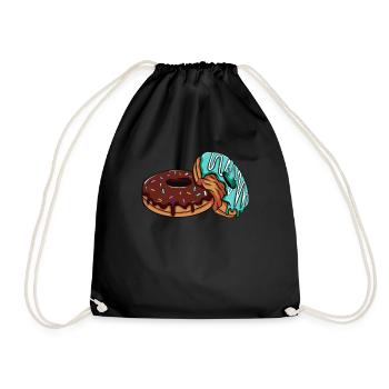 donuts - Drawstring Bag - black - Front