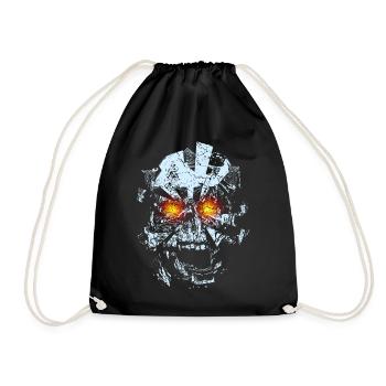 Totenkopf Schädel Skull Explosion - Turnbeutel - Schwarz - Vorne
