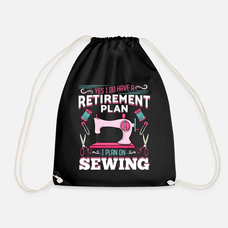 I plan on sewing - Drawstring Bag - black