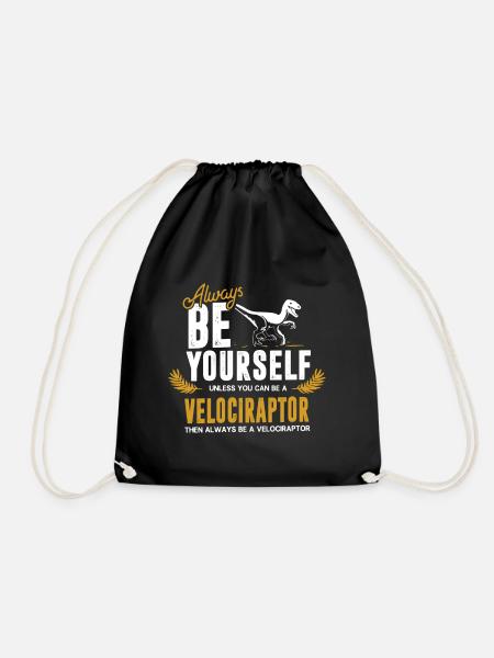 Velociraptor Dinosaurier - Turnbeutel - Schwarz