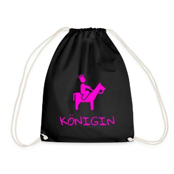 Junggesellenabschied Königin Reiter Pferd Geschenk - Turnbeutel - Schwarz - Vorne