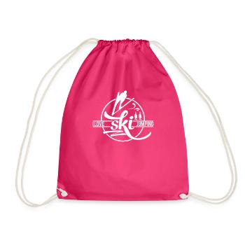 Skischanze Skispringer Skispringen Skisprung Skier - Turnbeutel - Fuchsia - Vorne