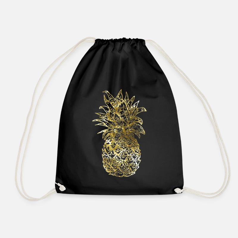 Ananas - Turnbeutel - Schwarz