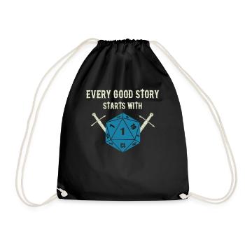 RPG DICE EVERY GOOD STORY Pen and Paper Cadeaux - Sac de sport léger - noir - Devant