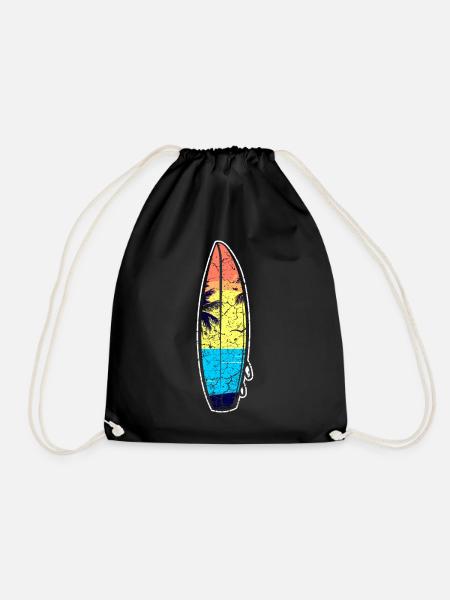 Surfen Surfer Surfbrett - Turnbeutel - Schwarz