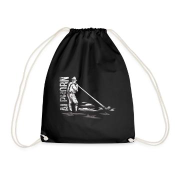 Alphorn gift - Drawstring Bag - black - Front